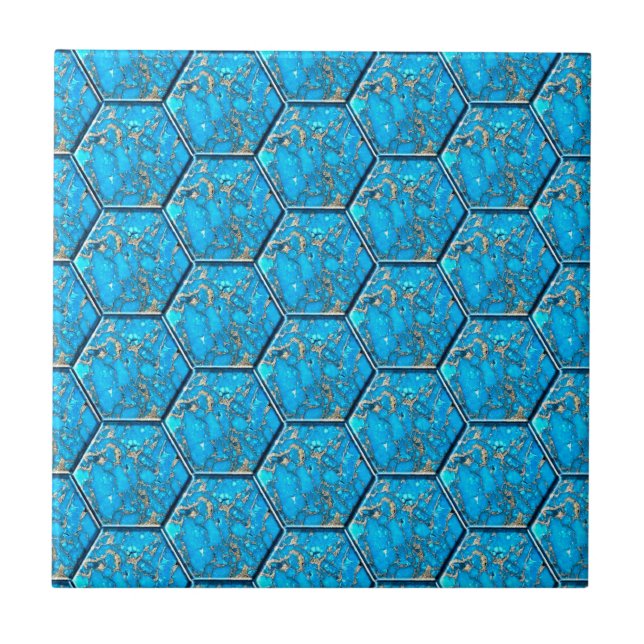 Azulejos do hexágono de turquesa (Frente)
