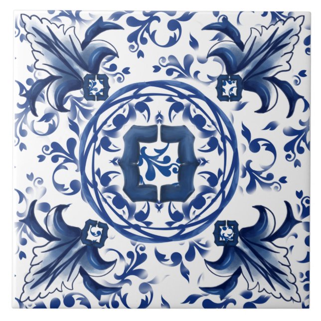 Azulejos do Mediterrâneo, azulejos sicilianos, maj (Frente)