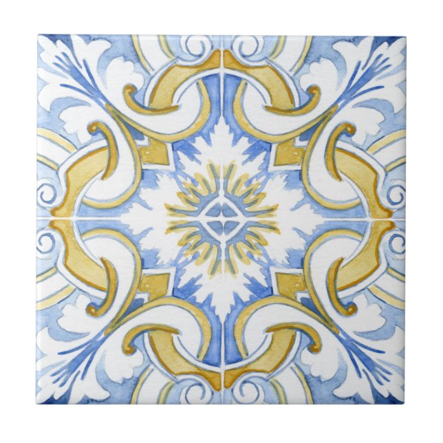 Azulejos do Mediterrâneo, majolica, estilo Sicilia (Frente)