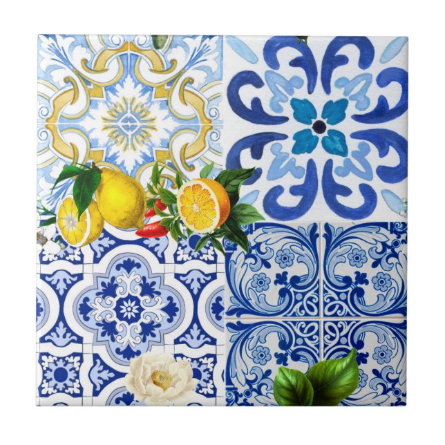 Azulejos do Mediterrâneo, majolica, estilo Sicilia (Frente)