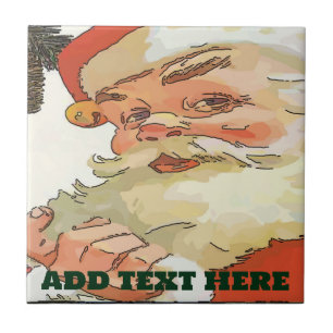 Azulejos do Papai Noel Vintage, adicionar texto