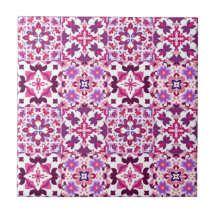 Azulejos Espanhóis Rosa e Roxo