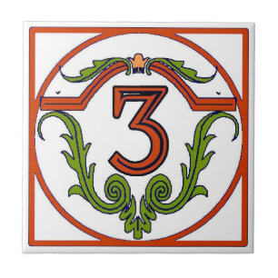 Azulejos espanhóis vermelhos do número da casa da