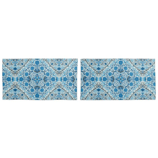 Azulejos florais azuis (Frente - conjunto)