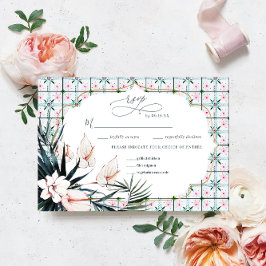Azulejos Florais | Resposta de Casamento Tropical