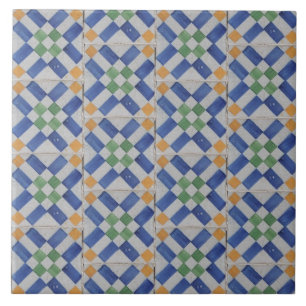 Azulejos Geométricos Espanhóis Repro Azulejo Azul 