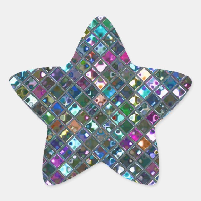 Azulejos Glitz estrelado de dois adesivos multicol (Frente)
