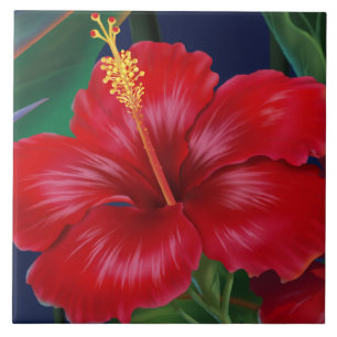Azulejos havaianos & Trivet do hibiscus do paraís