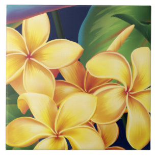 Azulejos havaianos & Trivet do Plumeria do paraís