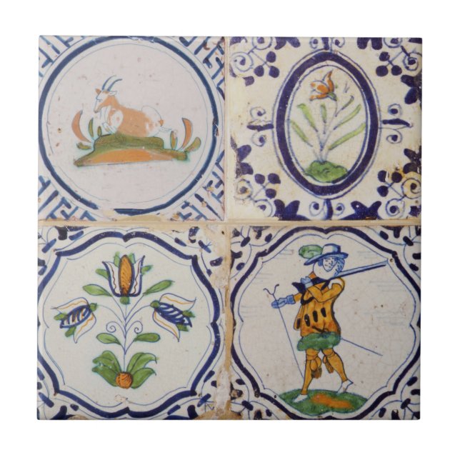 Azulejos Holandeses Antigos Delft do século XVII a (Frente)