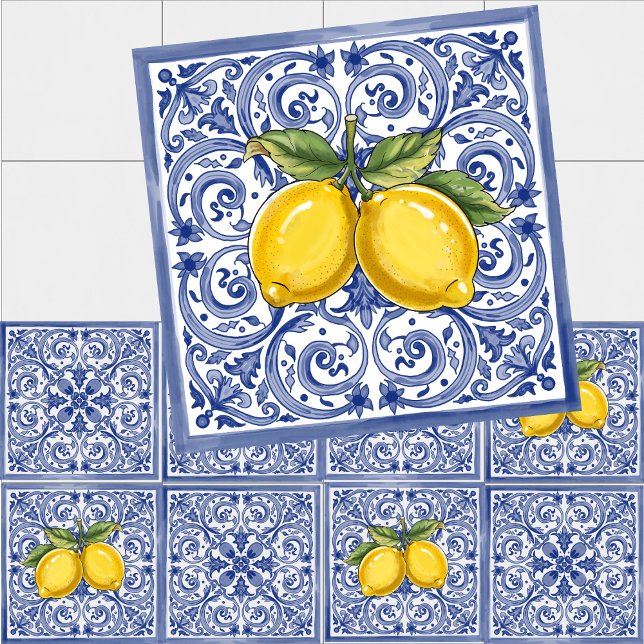 Azulejos italianos Dolce Vita Meditarrean Blue & L (Criador carregado)