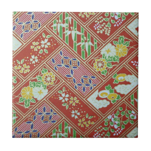 Azulejos japoneses tradicionais do teste padrão (Frente)