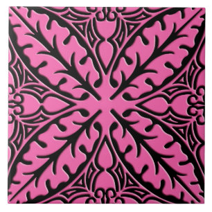 Azulejos marroquinos - cor-de-rosa e preto fúcsia