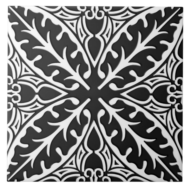 Azulejos marroquinos - preto e branco (Frente)