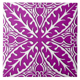 Azulejos marroquinos - roxo e branco amethyst