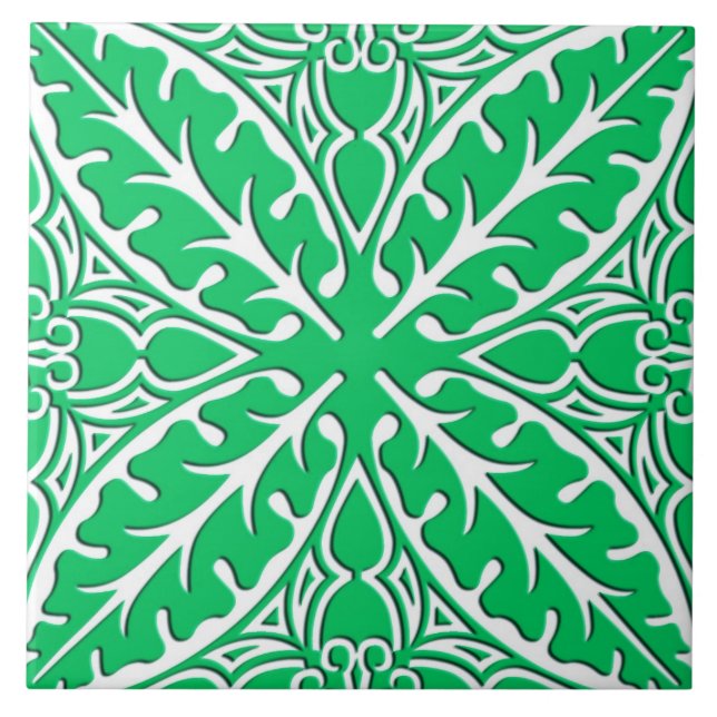 Azulejos marroquinos - verde e branco de jade (Frente)