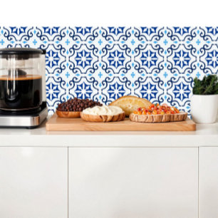 Azulejos mediterrâneos azuis inspirados por Marroc