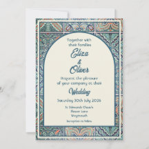 Azulejos mediterrâneos - Convite de Casamento