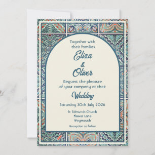 Azulejos mediterrâneos - Convite de Casamento