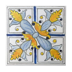 Azulejos mediterrânicos, majolica, estilo Sicilian