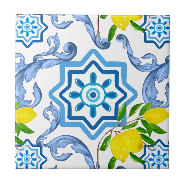 Azulejos mediterrânicos, majolica, estilo Sicilian (Frente)