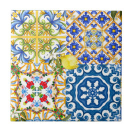 Azulejos mediterrânicos, majolica, estilo Sicilian