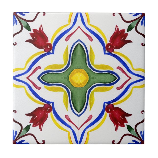 Azulejos mediterrânicos, majolica, estilo Sicilian (Frente)