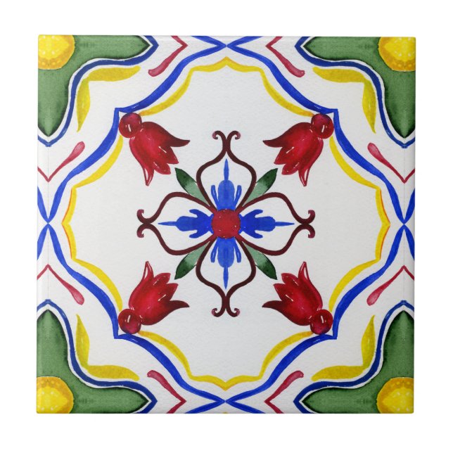 Azulejos mediterrânicos, majolica, estilo Sicilian (Frente)