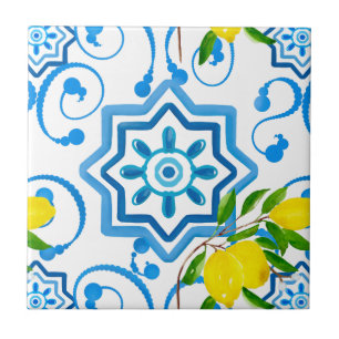 Azulejos mediterrânicos, majolica, estilo Sicilian