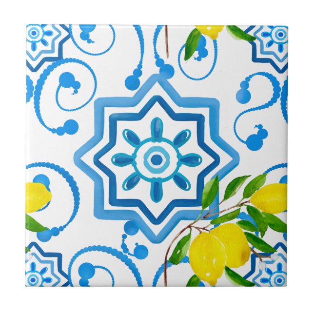 Azulejos mediterrânicos, majolica, estilo Sicilian (Frente)