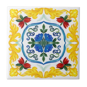 Azulejos mediterrânicos, majolica, estilo Sicilian