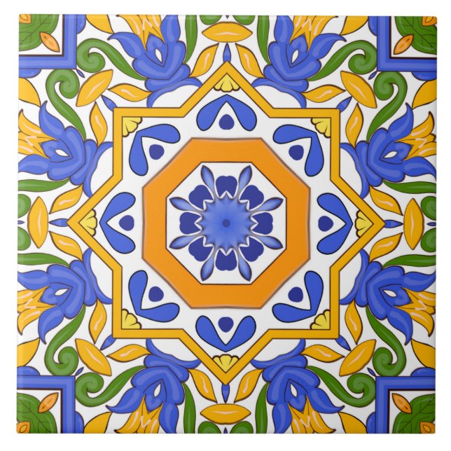 Azulejos mediterrânicos, majolica, Siciliana, (Frente)