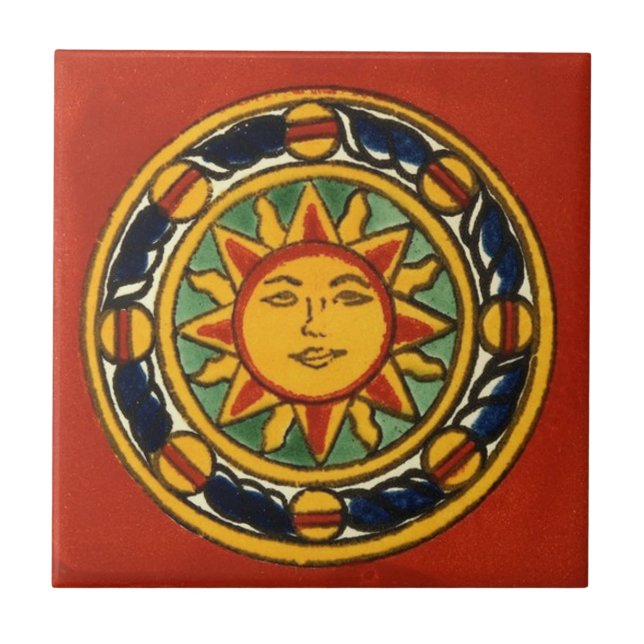 Azulejos Mexicanos Pintados com Pincel de Fundo 5 (Frente)