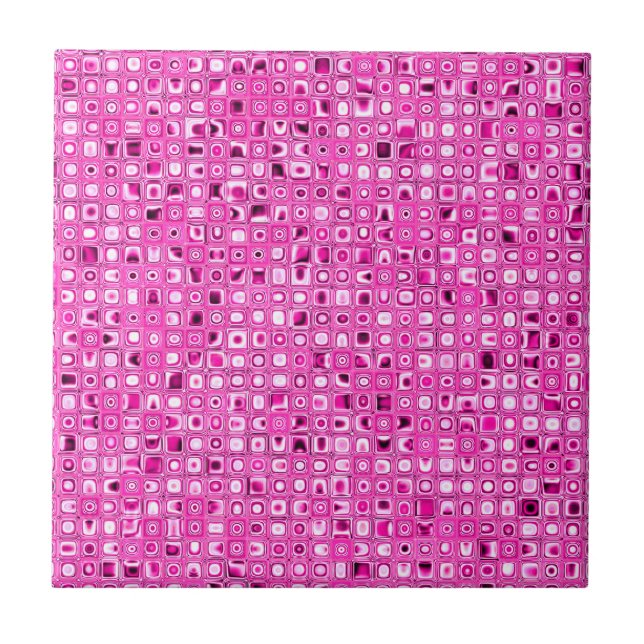Azulejos Mosaico 'Bonito em Rosa' com Padrão Funky (Frente)