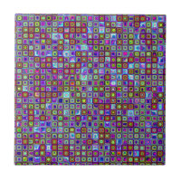 Azulejos Mosaico Funky Roxo Fumegante Padrão Retro