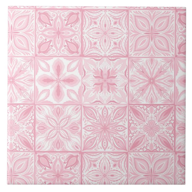 azulejos ornamentados cor-de-rosa (Frente)