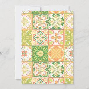 azulejos ornamentados em verde e amarelo