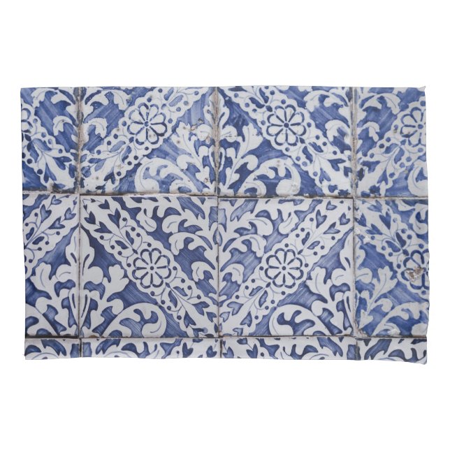 Azulejos Portugueses - Azulejo Azul e Branco Flora (Frente)