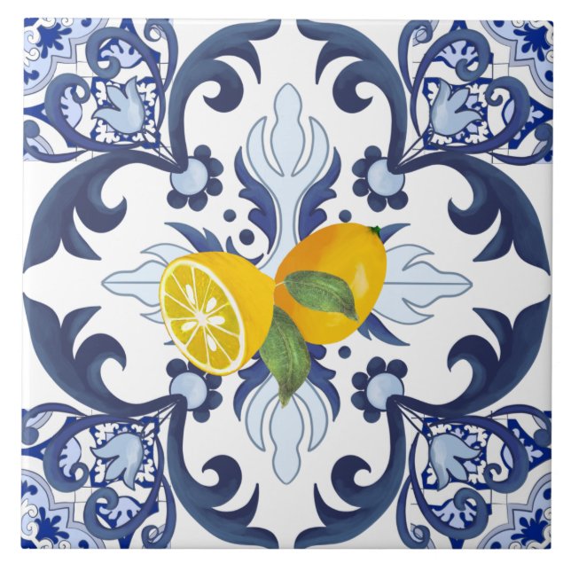 Azulejos portugueses,azulejo,limões,citrinos  (Frente)