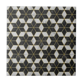 Azulejos pretos e dourados para parede de banheiro