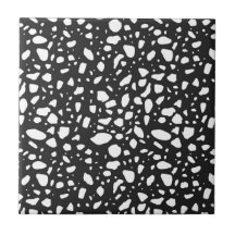 Azulejos Pretos Modernos de Cerâmica com Decoração