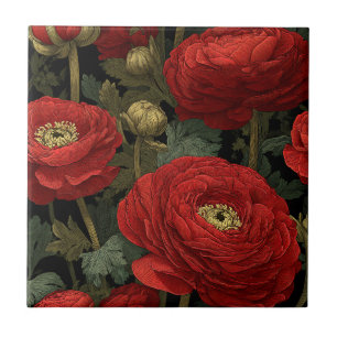 Azulejos Ranunculus Vintage Chiques Para Pisos Art