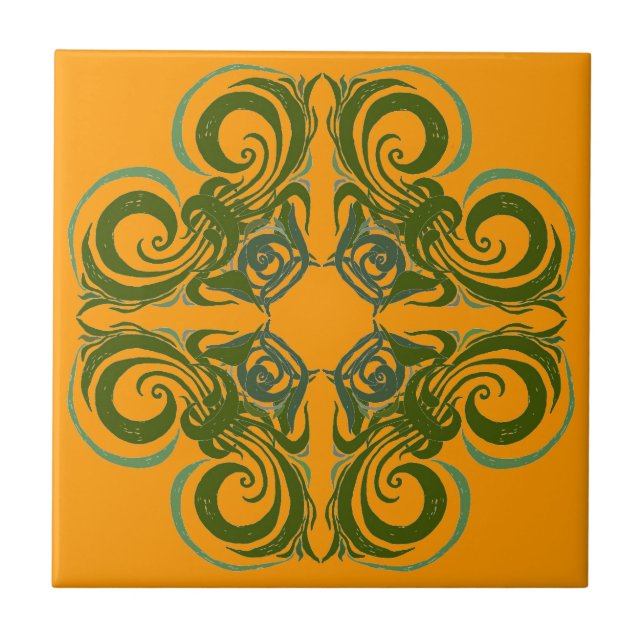 Azulejos Retro Verde e Laranja (Frente)