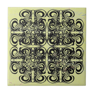 Azulejos Retroativos de Padrão Infinito Preto
