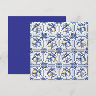 Azulejos Sicilianos Azuis e Brancos Com Limões