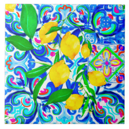 Azulejos sicilianos, limão, mosaico, majolica,