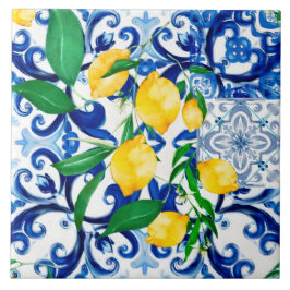 Azulejos sicilianos, limão, mosaico, majolica,