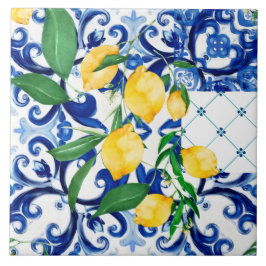 Azulejos sicilianos, limão, mosaico, majolica,