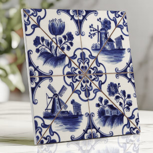 Azulejos Tradicionais Delftware Azul Floral e Moin