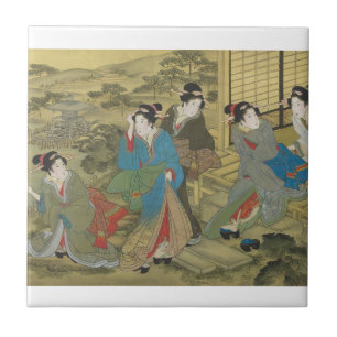 Azulejos tradicionais japoneses cerâmicos